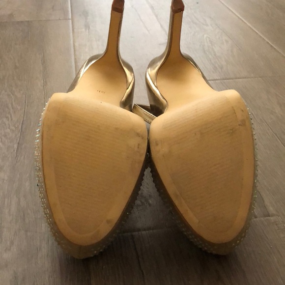 Champagne gold rhinestone pumps - Picture 5 of 6